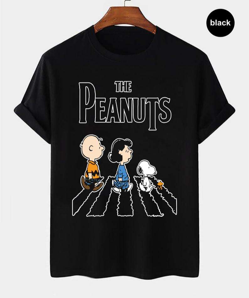 The Peanuts Abbey Rd Beatles Parody Custom Artwork T Shirt