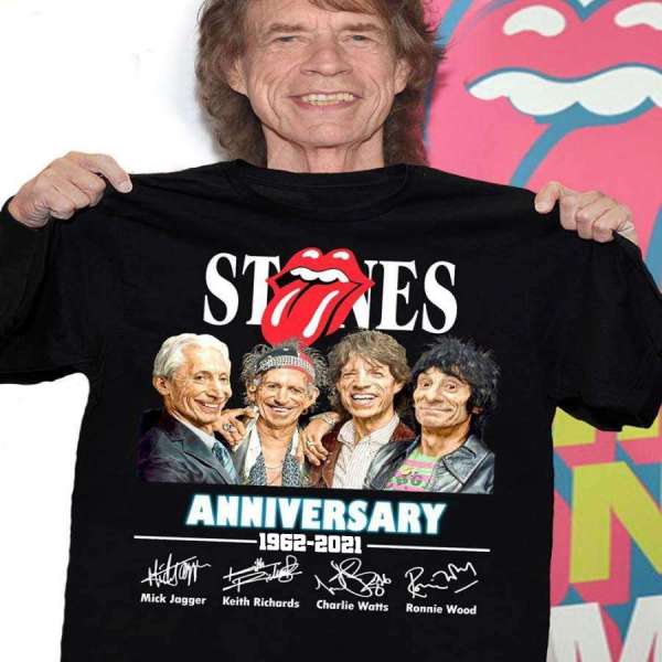 The Rolling Stones Aniversary 1962-2021 Rip Charlie Watts T-shirt Merch