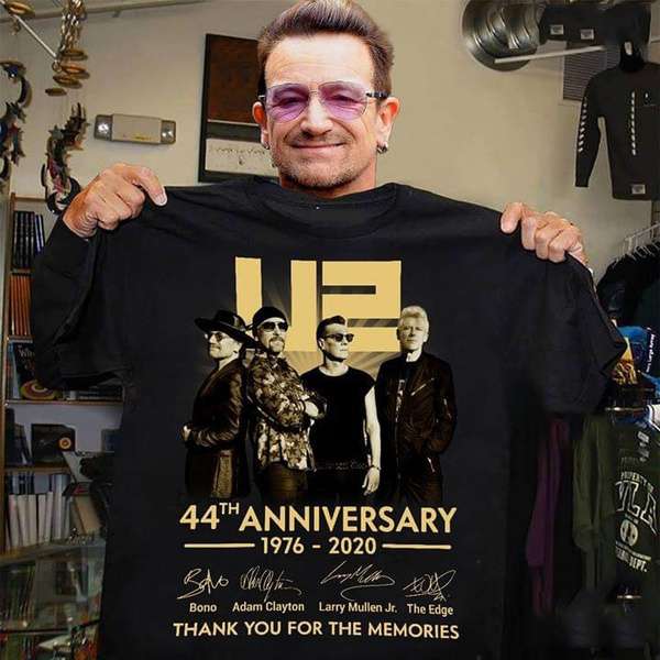 U2 44th Anniversary Thank You For The Memories Signatures T-shirt Merch