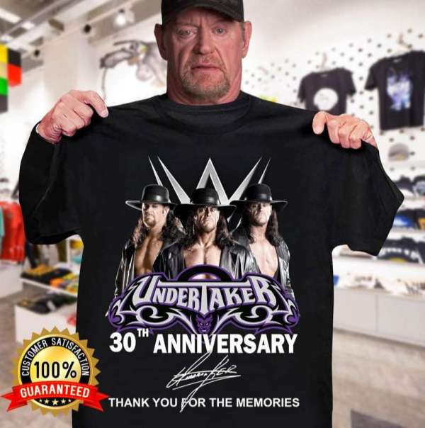 Undertaker 30th Anniversary Thank You For The Memories Signatures T-shirt Merch