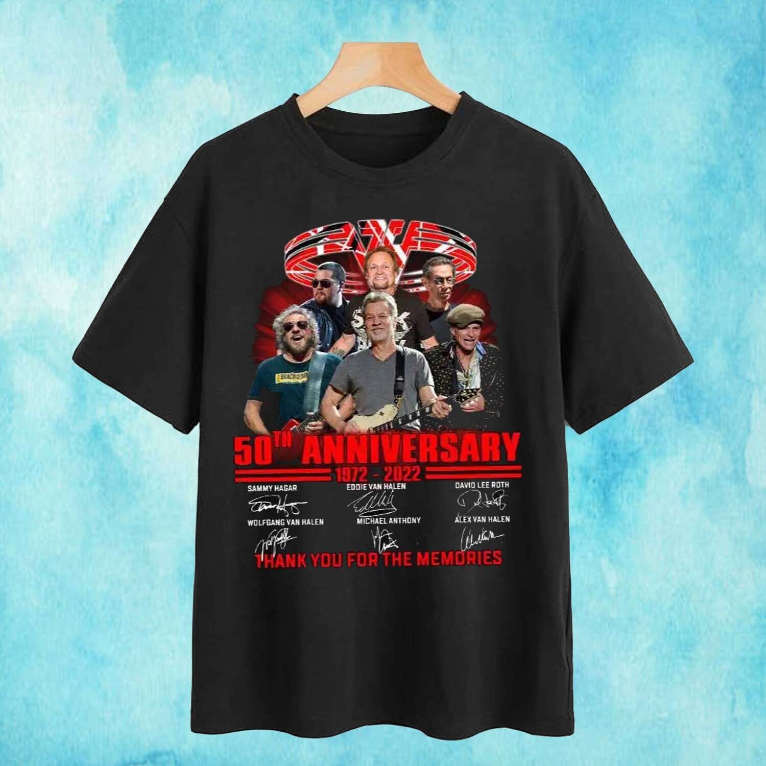 Van Halen 50th Anniversary 1972-2022 Thank You For The Memories Signature T-shirt