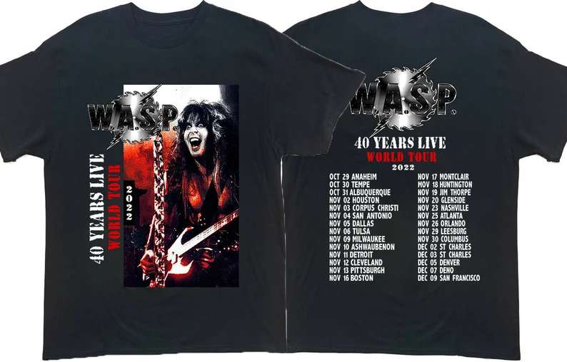 Wasp 40 Years Live World Tour 2022 T-shirt