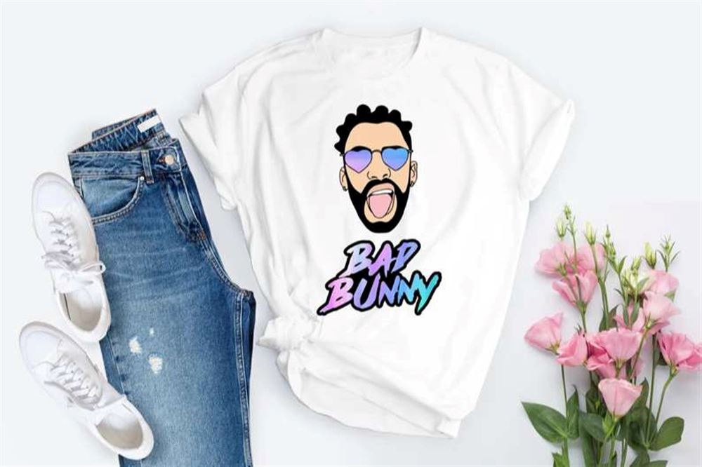 Bad Bunny White T Shirt Merch Rapper Rap Size Up To 5xl