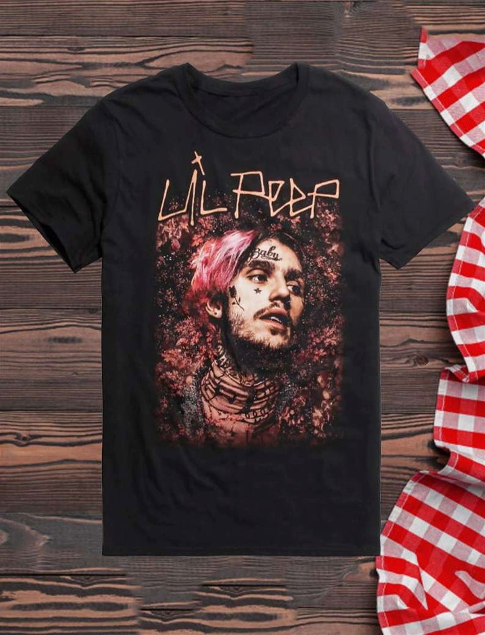 Lil Peep Floral Portrait T Shirt Size Up To 5xl