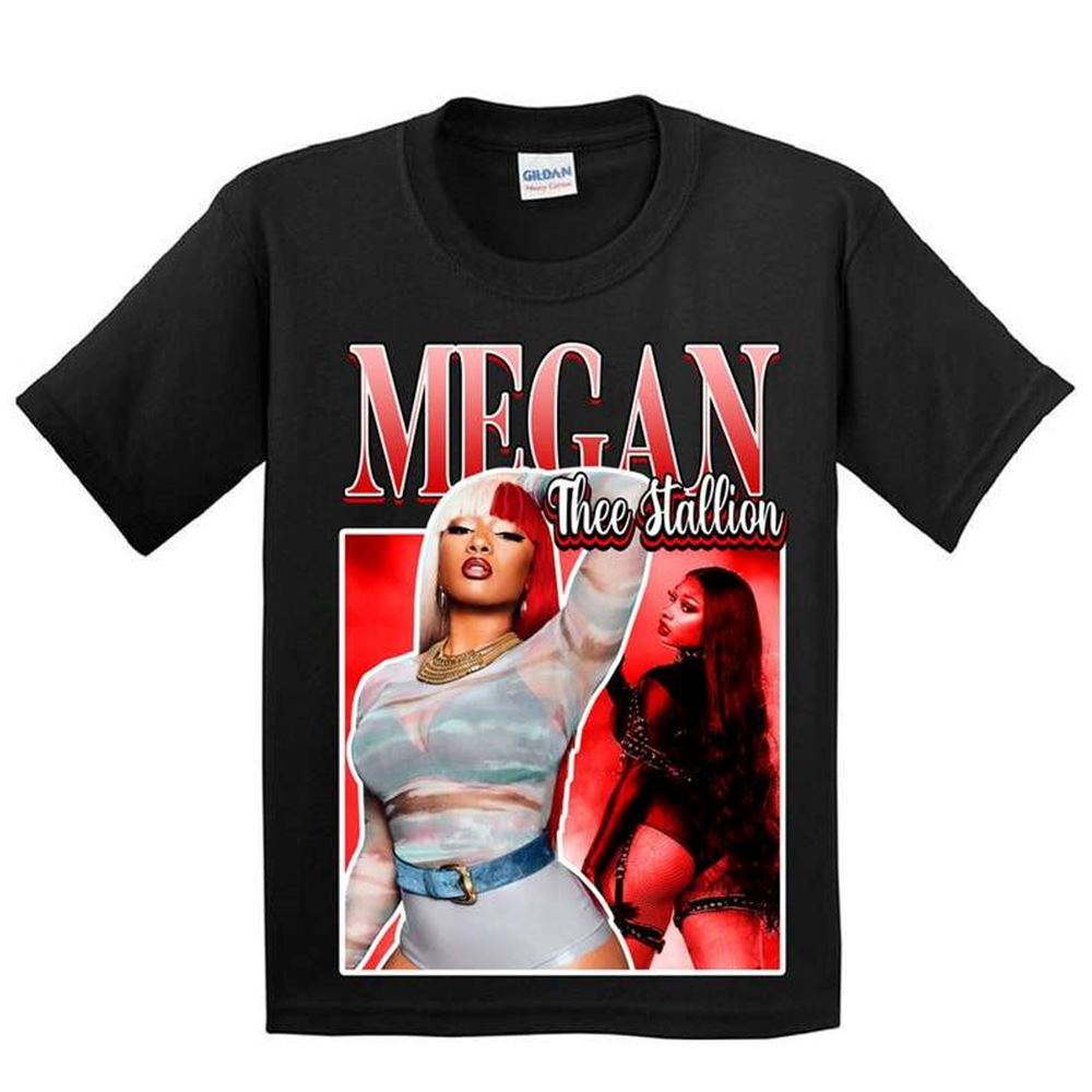 Megan Thee Stallion Rapper Vintage Black T-shirt Size Up To 5xl