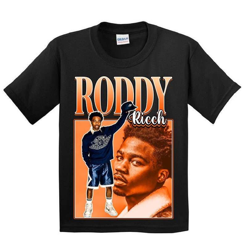 Roddy Ricch Rapper Vintage Black T Shirt Size Up To 5xl