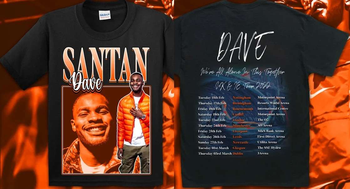 Santan Dave Rapper Vintage Black T Shirt Size Up To 5xl