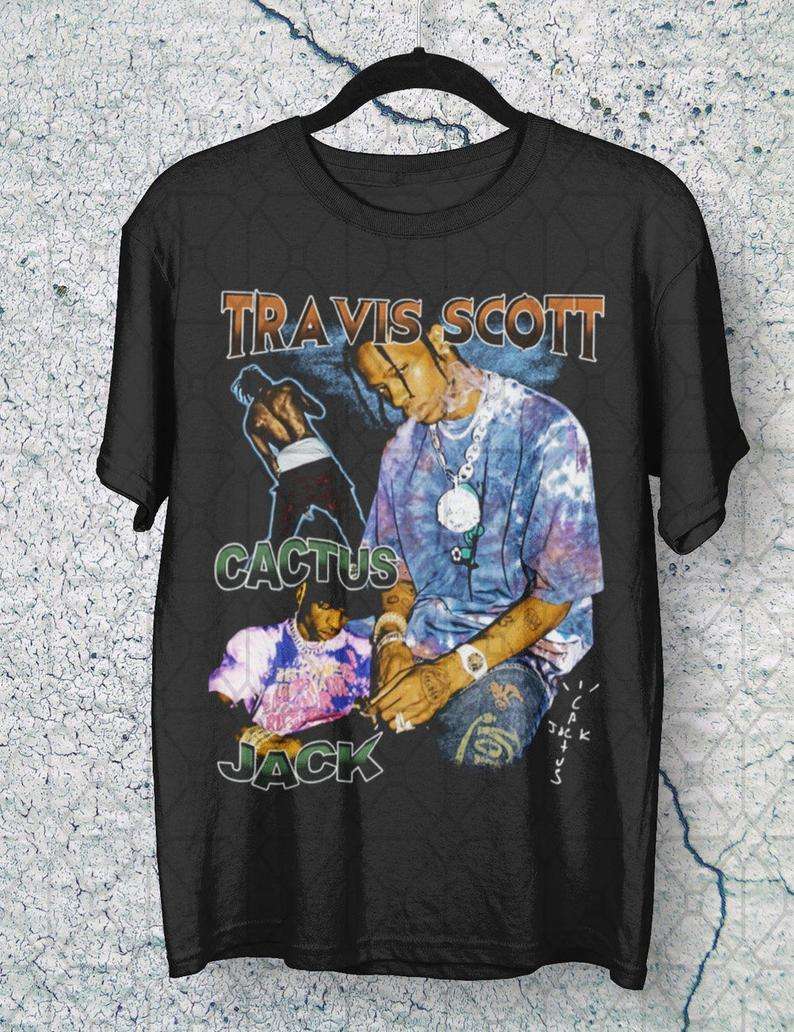 Travis Scott Cactus Jack Vintage 90s T-shirt Rapper Size Up To 5xl