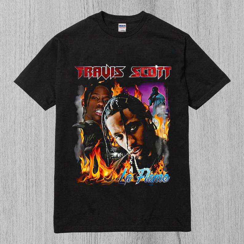 Travis Scott La Flame Rapper Classic Unisex T-shirt Size Up To 5xl