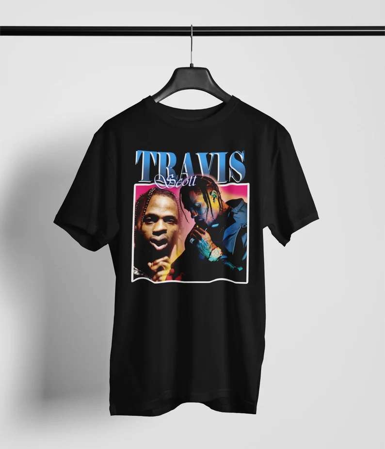 Travis Scott Rapper Hip-hop Retro T-shirt Size Up To 5xl