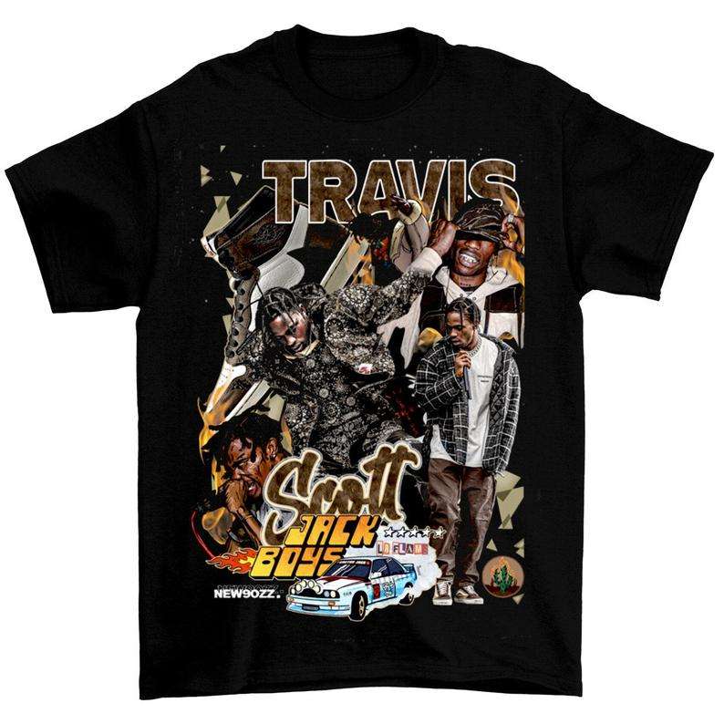 Travis Scott Rapper Retro Vintage Bootleg T-shirt Size Up To 5xl