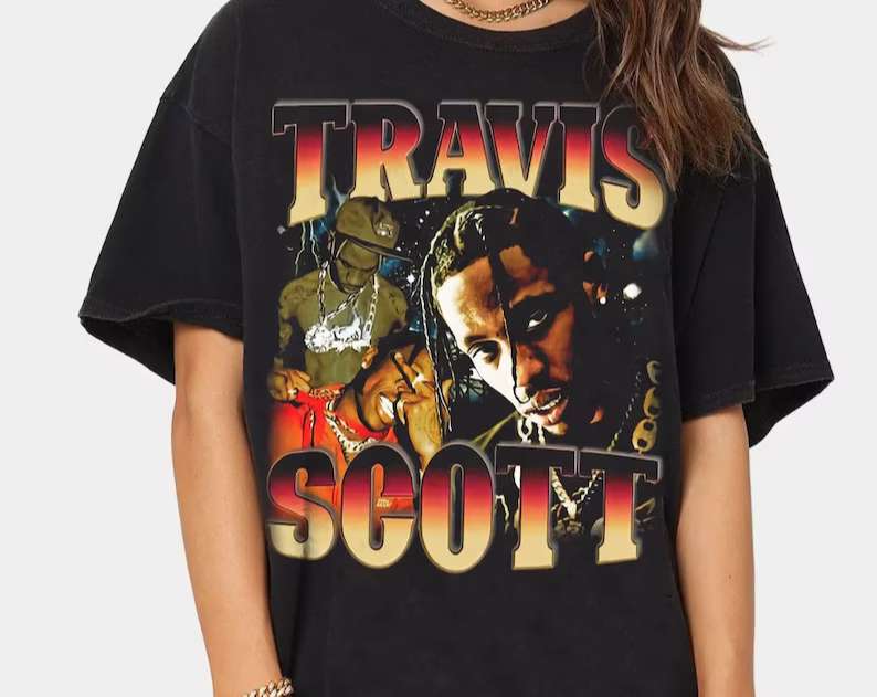 Travis Scott Rapper T-shirt Gift For Fans Size Up To 5xl