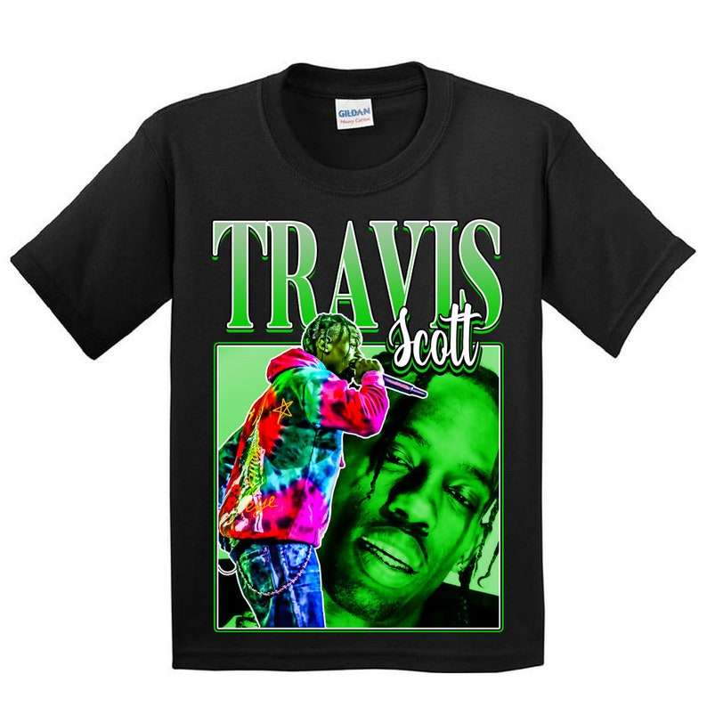 Travis Scott Rapper Vintage Black T Shirt Size Up To 5xl