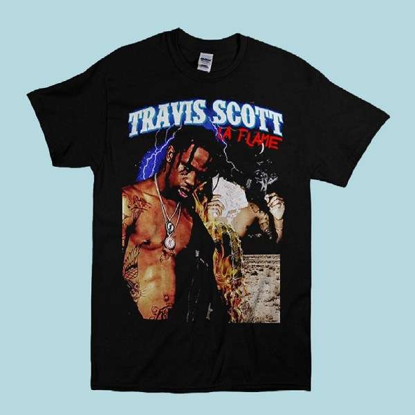 Travis Scott T Shirt La Flame Size Up To 5xl