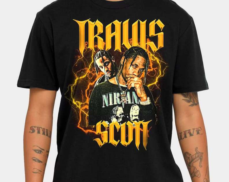 Travis Scott T Shirt Rapper Rap Music Merch Size Up To 5xl