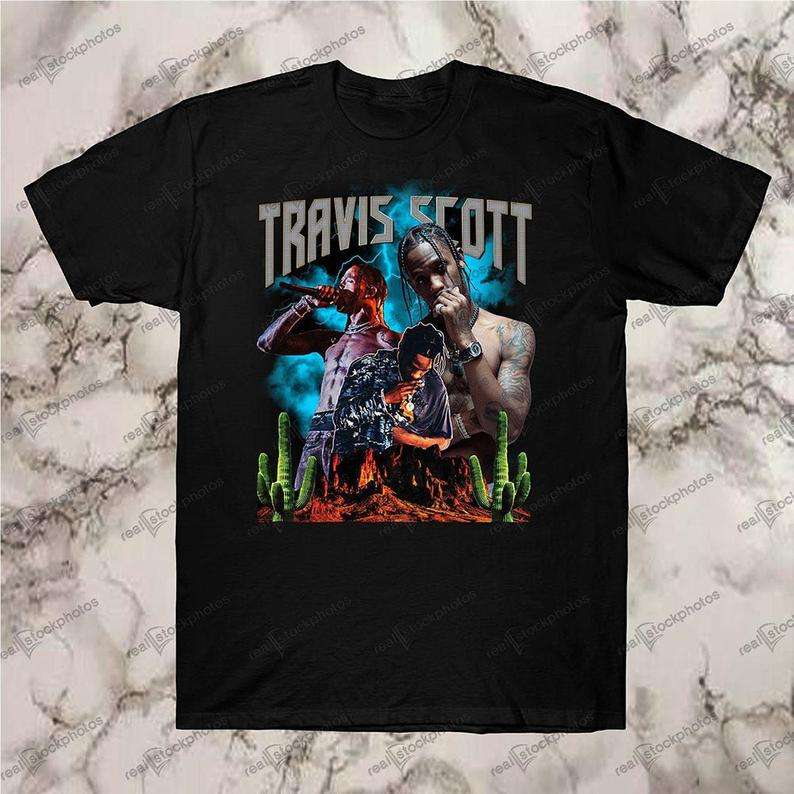 Travis Scott Vintage Hip Hop Rapper Unisex T-shirt Size Up To 5xl