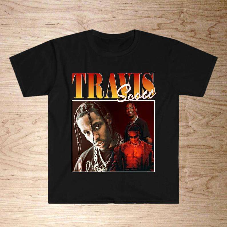 Travis Scott Vintage Retro Style Rapper T-shirt Size Up To 5xl