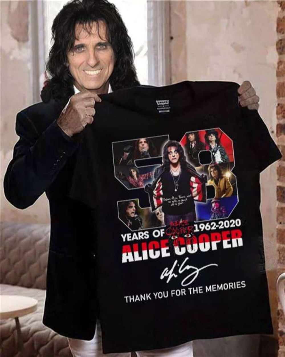 Alice Cooper 1962-2020 Thank You For The Memories T Shirt Size Up To 5xl