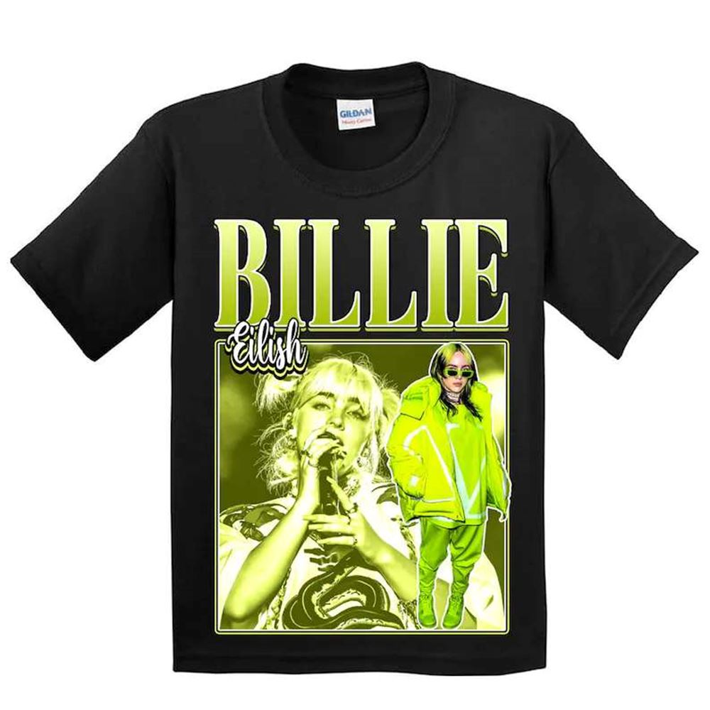 Billie Eilish Singer Vintage Black T Shirt Size Up To 5xl