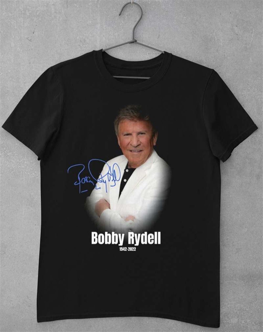 Bobby Rydell Singned Black T-shirt Size Up To 5xl