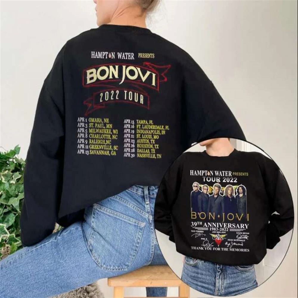 Bon Jovi 2022 Tour Shirt Size Up To 5xl