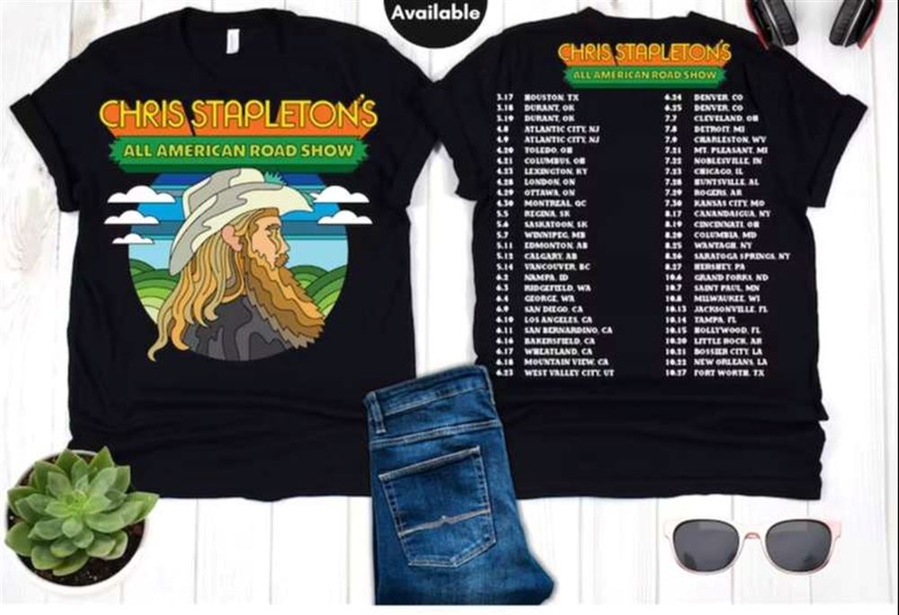 Chris Stapleton All American Road Show 2022 Tour T Shirt Size Up To 5xl