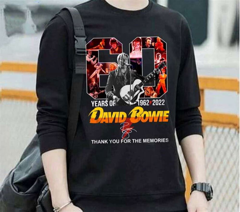 David Bowie 1962-2022 Signature Thank You For The Memories T Shirt Size Up To 5xl