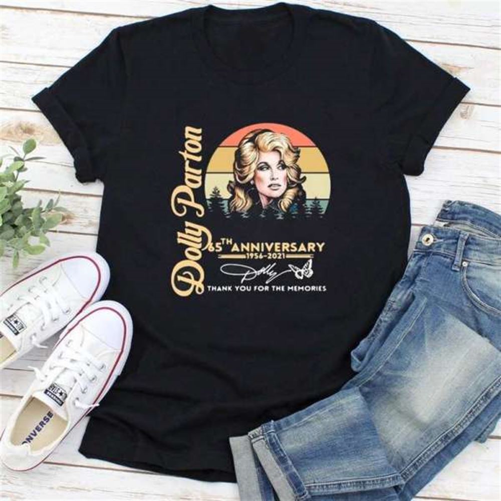 Dolly Parton 65th Anniversary Signature T Shirt Merch Size Up To 5xl