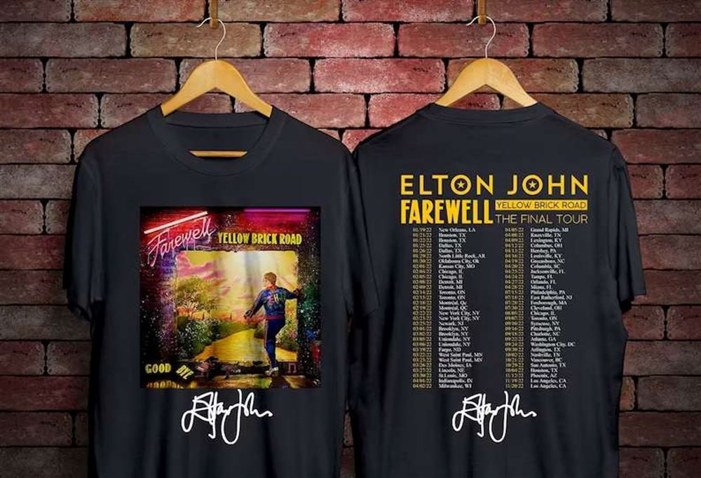 Elton John Farewell Tour Yellow Brick Road 2022 T-shirt Size Up To 5xl