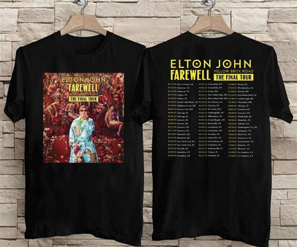 Elton John Farewell Yellow Brick Road The Final Tour 2022 T Shirt Size Up To 5xl