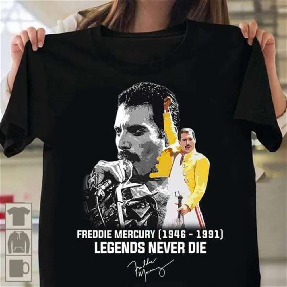 Freddie Mercury 1946-1991 Legends Never Die T Shirt Merch Size Up To 5xl