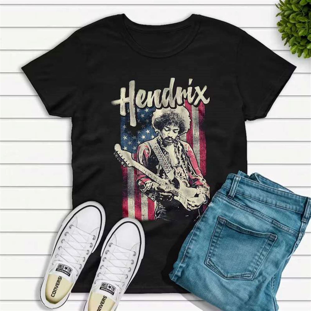 Jimi Hendrix American Flag T Shirt Size Up To 5xl