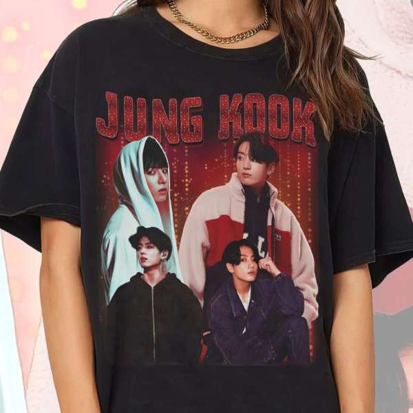 Jungkook Vintage Graphic T-shirt Singer Size Up To 5xl