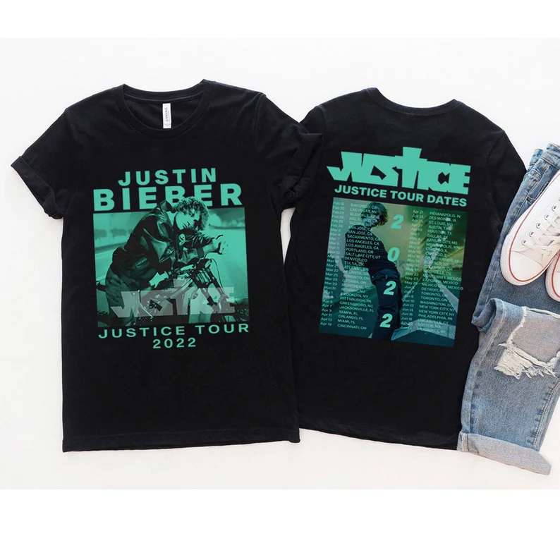 Justin Bieber Justice World Tour 2022 Beliebers T Shirt Size Up To 5xl