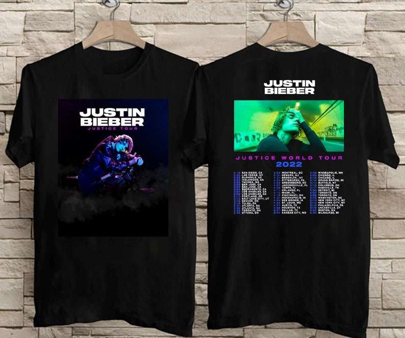 Justin Bieber Justice World Tour 2022 North America T Shirt Size Up To 5xl