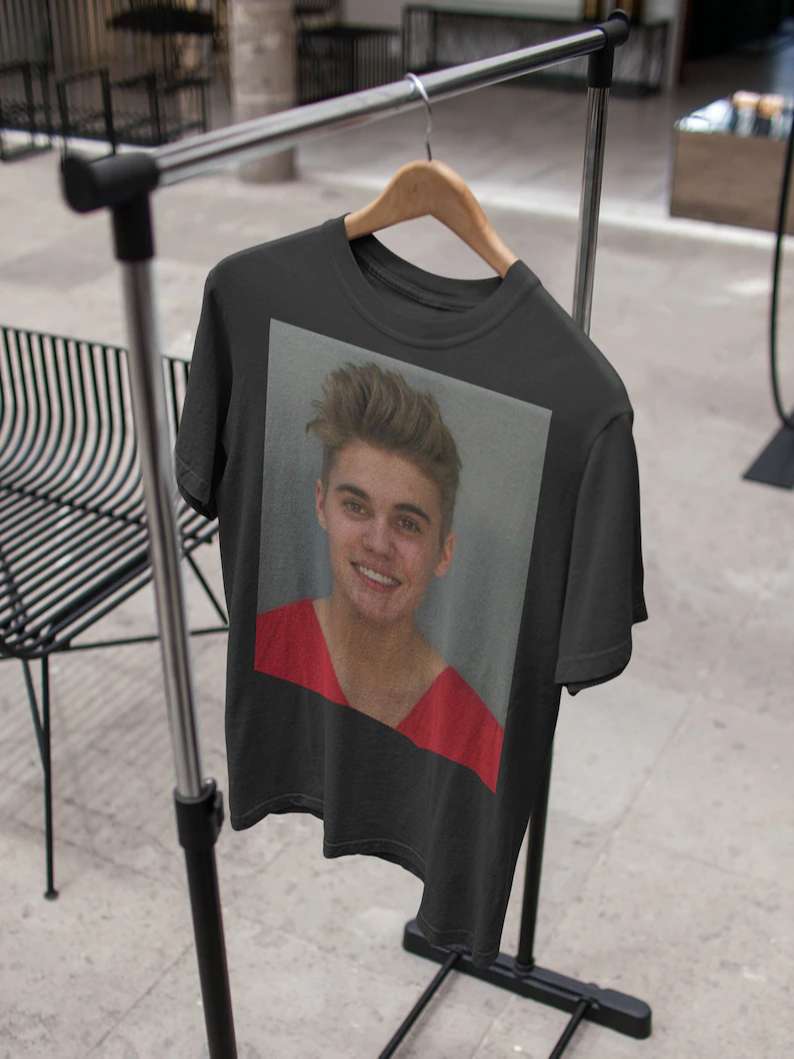 Justin Bieber Mugshot T-shirt Singer Size Up To 5xl