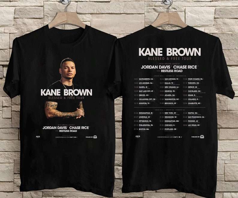 Kane Brown 2021 Blessed And Free Tour T Shirt Size Up To 5xl