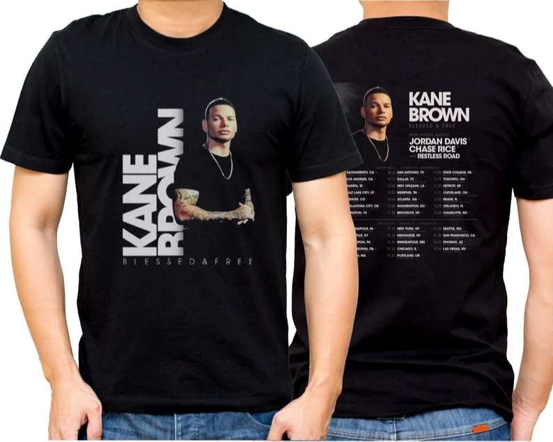 Kane Brown Blessed And Free Tour 2022 T-shirt Size Up To 5xl