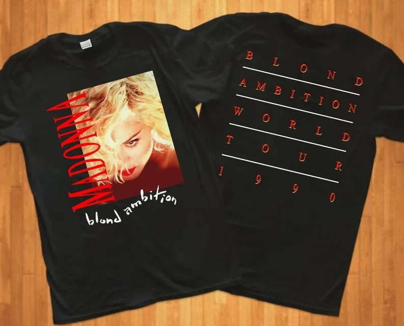 Madonna Blond Ambition World Tour Concert T-shirt Vintage 1990 Size Up To 5xl