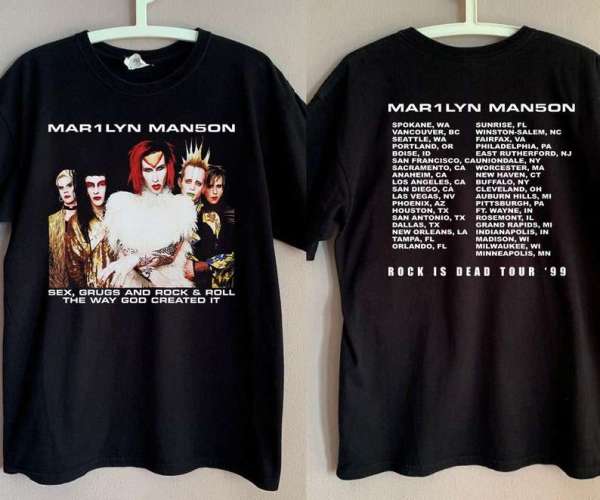 Marilyn Manson Rock Is Dead Tour 99 Graphic T Shirt Size Up To 5xl