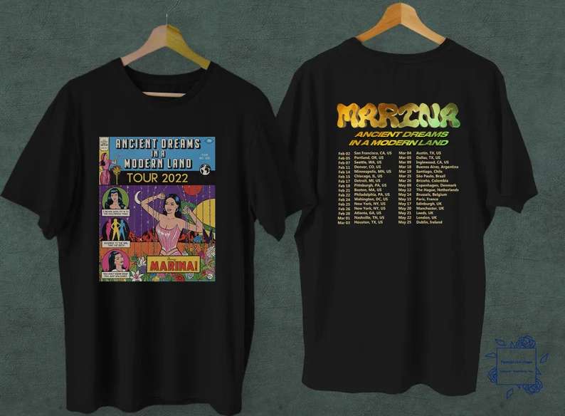 Marina And The Diamonds Ancient Dreams In A Modern Land Tour 2022 T-shirt Music Lover Size Up To 5xl