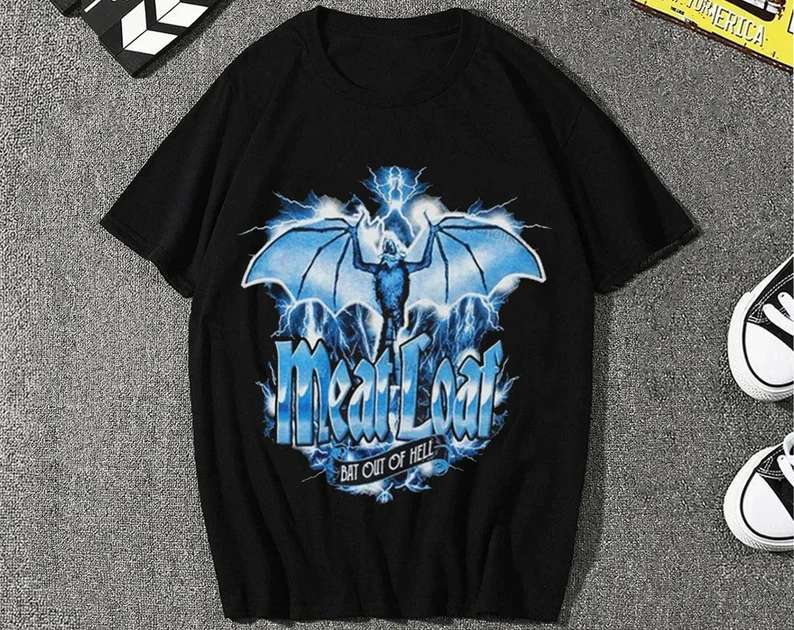 Meat Loaf Bat Out Of Hell Blue T-shirt Size Up To 5xl