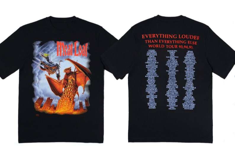 Meat Loaf Everything Louder Than Everything Else World Tour T Shirt Size Up To 5xl