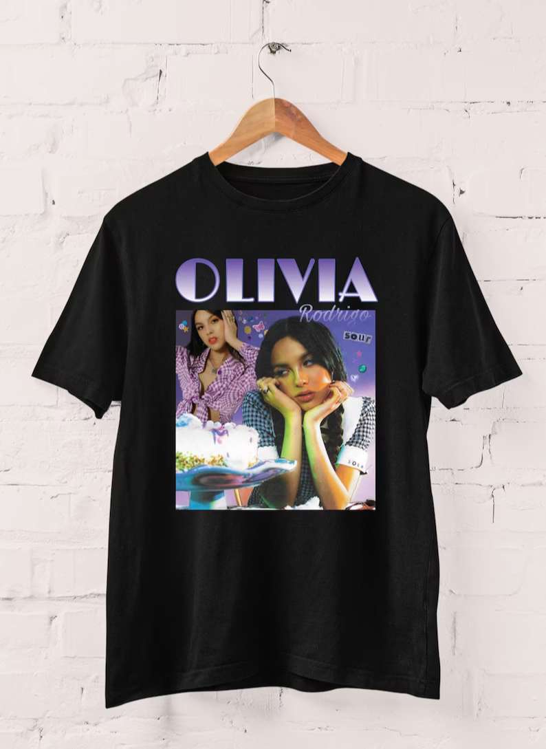 Olivia Rodrigo Sour Black T-shirt Music Singer Size Up To 5xl