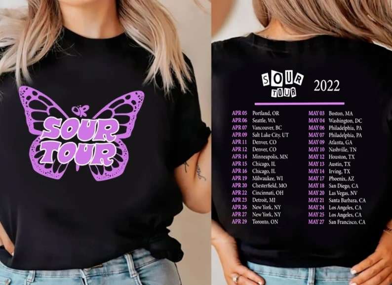 Olivia Rodrigo The Sour Tour 2022 T-shirt Size Up To 5xl