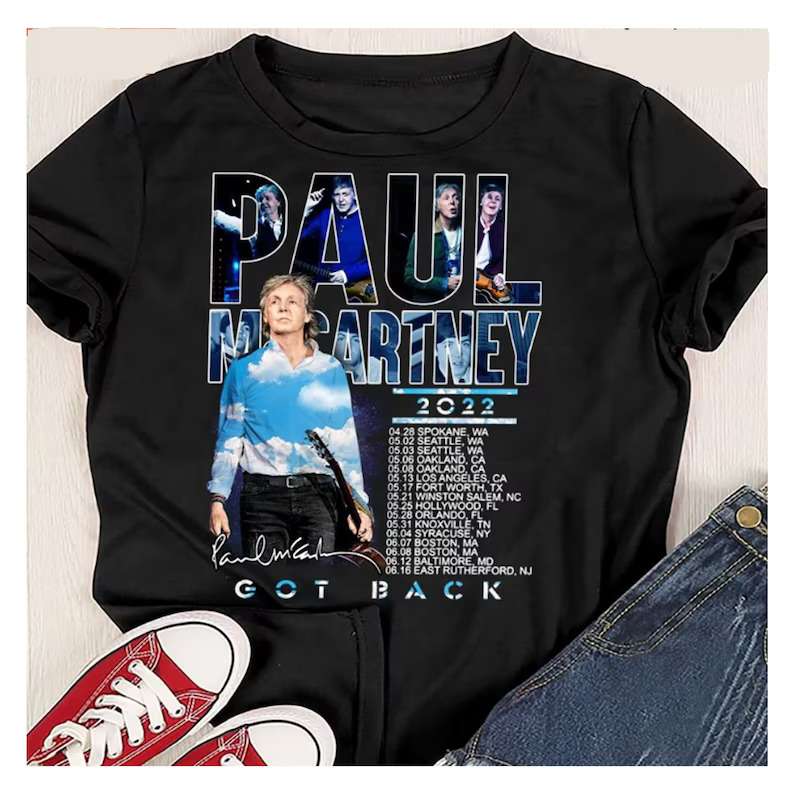 Paul Mccartney 2022 Tour Got Back Signature T Shirt The Beatles Size Up To 5xl