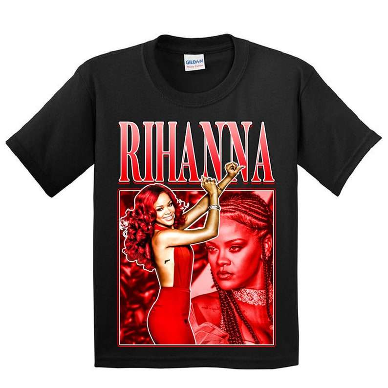 Rihanna Singer Vintage Black T Shirt Size Up To 5xl