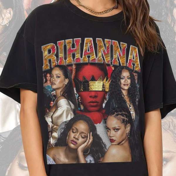 Rihanna Vintage Style Black T Shirt Size Up To 5xl