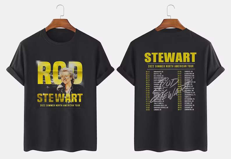 Rod Stewart 2022 Summer North American Tour Concert T-shirt Size Up To 5xl