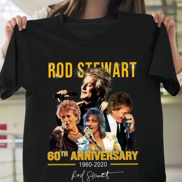 Rod Stewart 61th Anniversary Signature T Shirt Merch Singer Size Up To 5xl